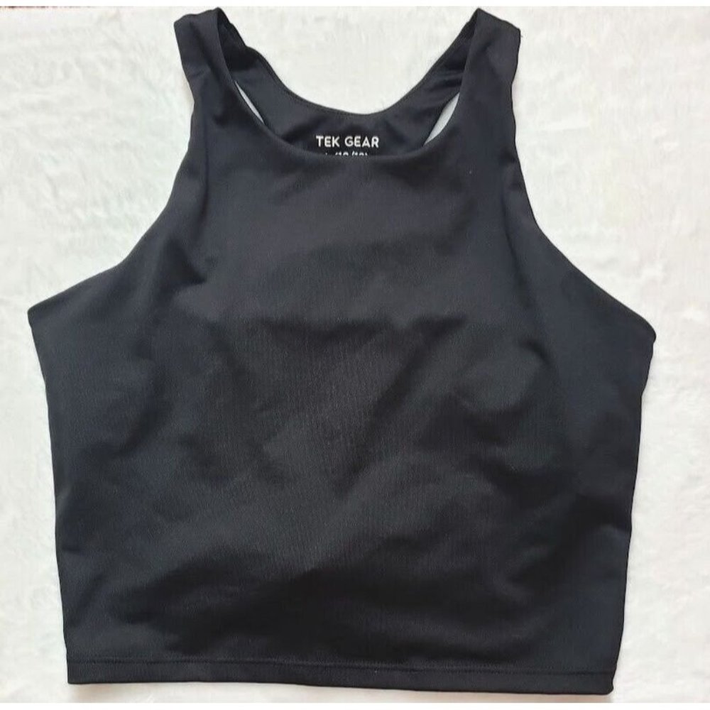Girls Sports Bra Tek Gear Low Impact Black Color Size Large (10/12) - Picture 2 of 6